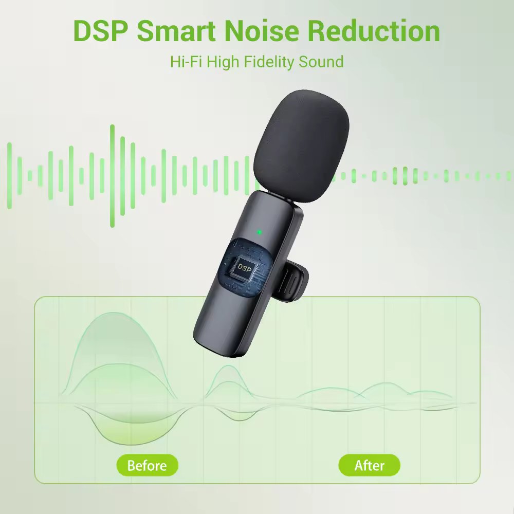 Wireless Stereo Lavalier Mini Lapel Smart Phone Microphone For Video Audio - Type C Compatible